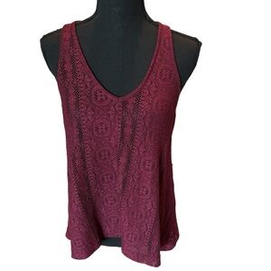 American Eagle Burgundy Crochet Tank Top, size medium